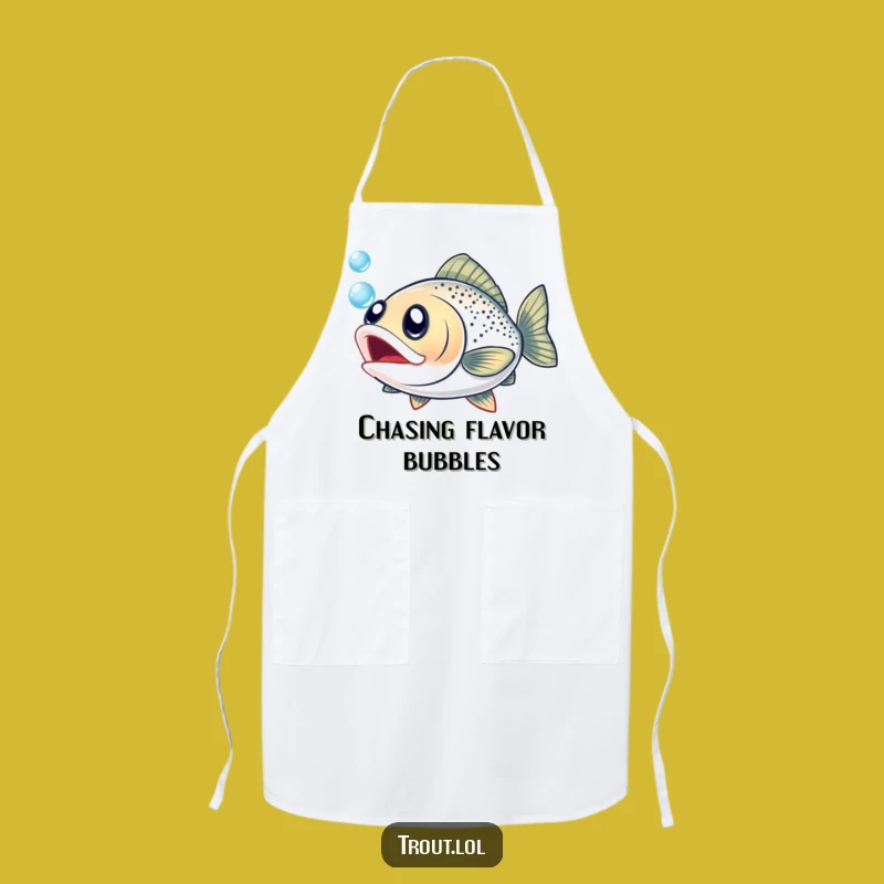 Funny Excited Trout Apron: Cook Up Some Laughs in the Kitchen