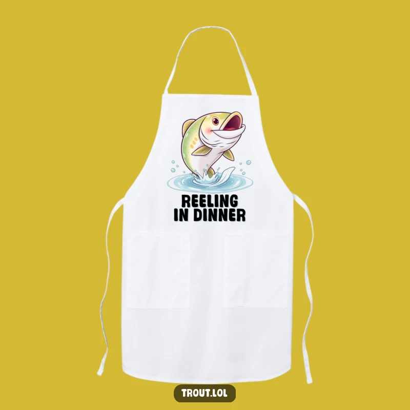 Funny Grinning Trout Apron - Angler's Kitchen Wear, Hilarious Funny Gift