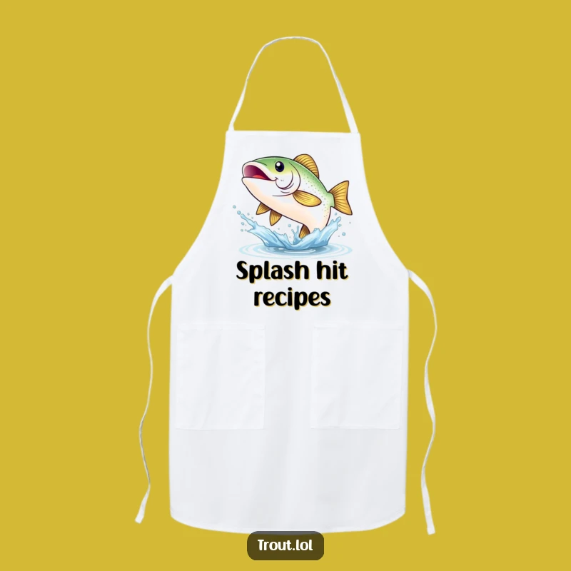 Funny Happy Trout Apron: Joyful Kitchen Wear for the Smiling Angler Chef Gift