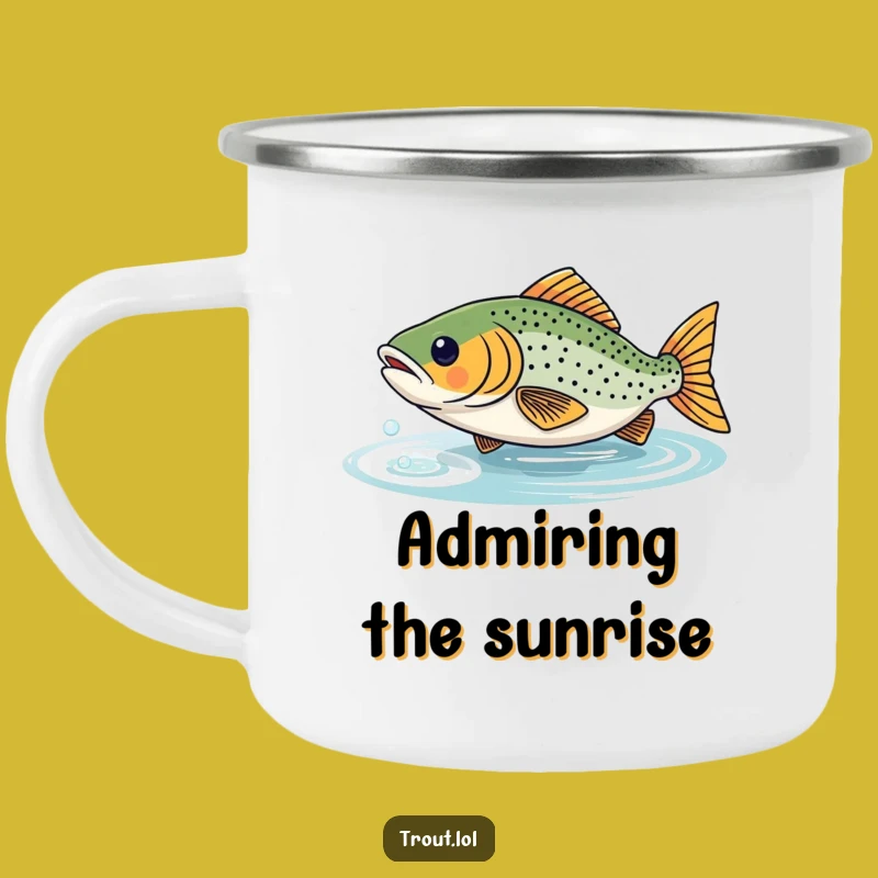 Durable Funny Trout Reflection Camping Mug: Your Hilarious Outdoor Companion