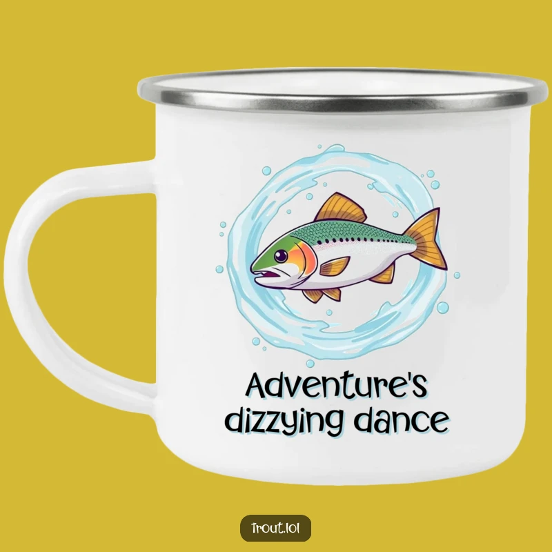 Funny Spinning Trout Camping Mug: Your Hilarious Companion for Outdoor Adventures