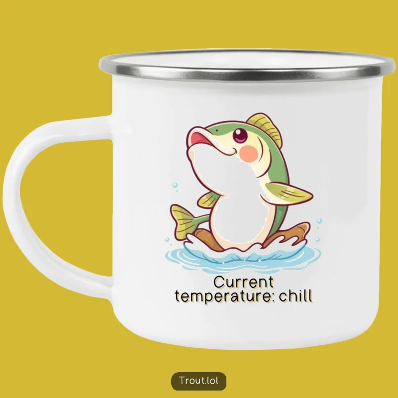 Funny Giggling Trout Camping Mug: Adventure with Aquatic Amusement!