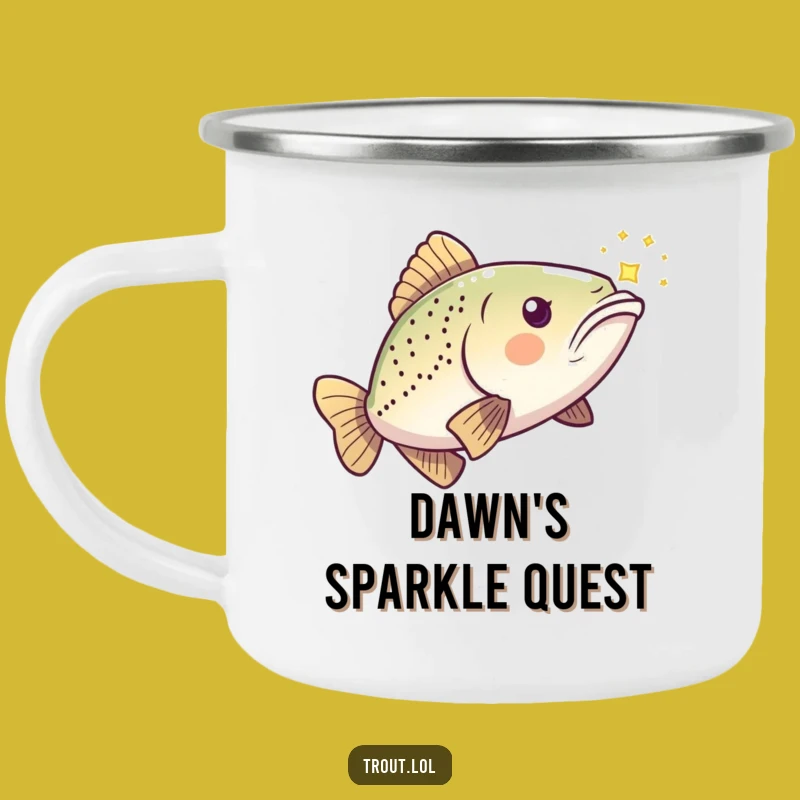 Funny Chasing Trout Camping Mug: Playful Fish & Light Outdoor Gift