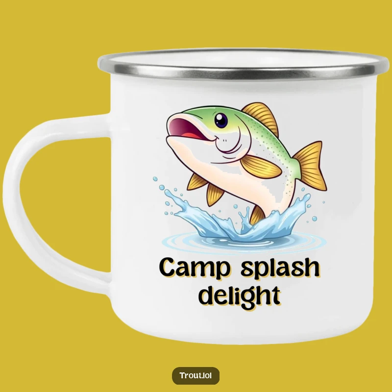 Funny Happy Trout Smile Camping Mug: Durable & Joyful Outdoor Drinkware Gift