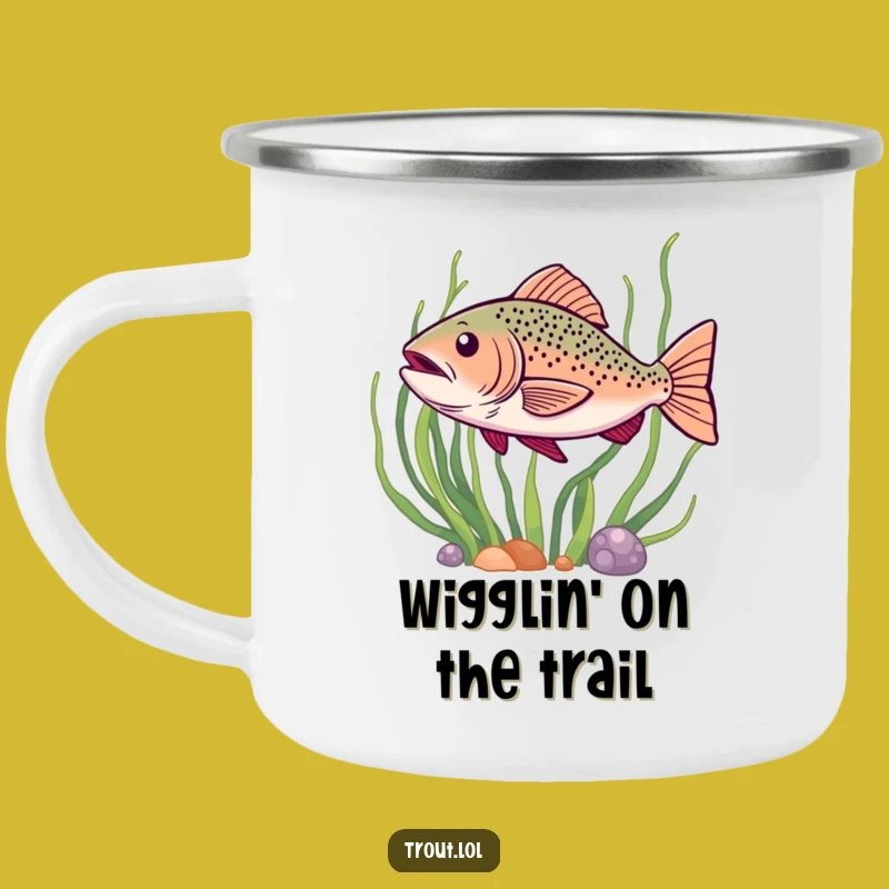 Funny Happy Wiggle Trout Camping Mug - Adventure & Cheer Gift!
