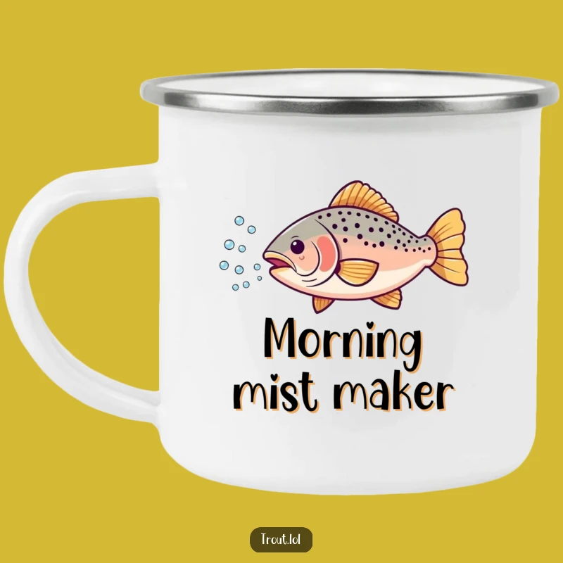 Durable Funny Trout Bubbles Camping Mug: Your Hilarious Adventure Companion