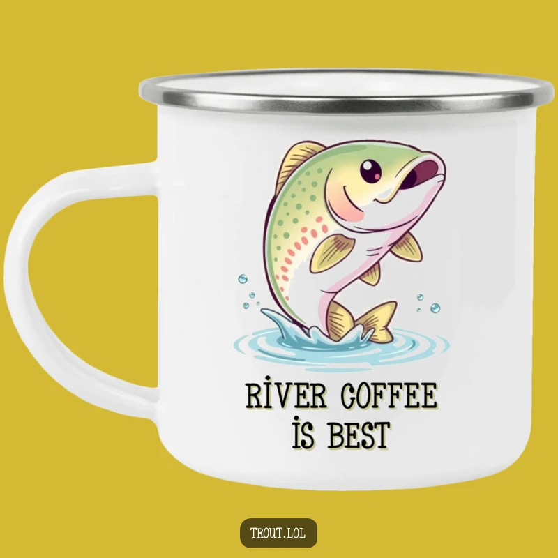 Funny Trout Leap Camping Mug: Splashy Sips for Hilariously Fun Outdoor Adventures
