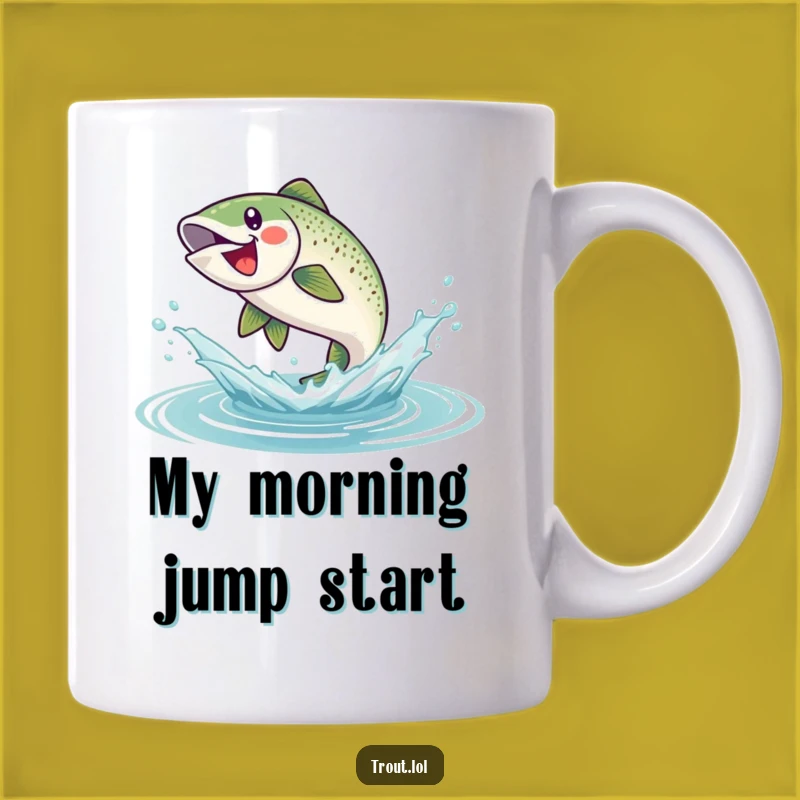 Funny Jumping Trout Mug: A Hilarious Splashy Trout Gift for Anglers and Fish Lovers