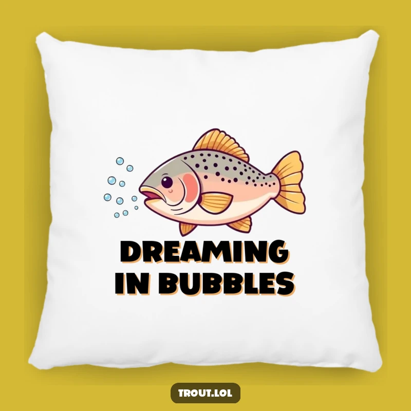 Cozy Funny Trout Bubbles Pillow: Add Amusing Aquatic Comfort to Your Home