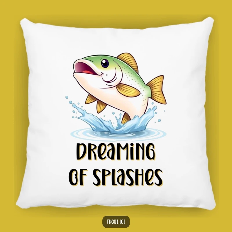 Funny Happy Trout Smile Pillow: Comfy & Joyful Leaping Fish Throw Pillow Gift