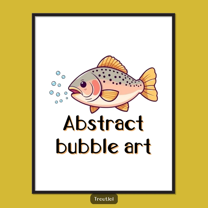 Funny Trout Bubbles Digital Art: Instant Aquatic Humor for Your Walls