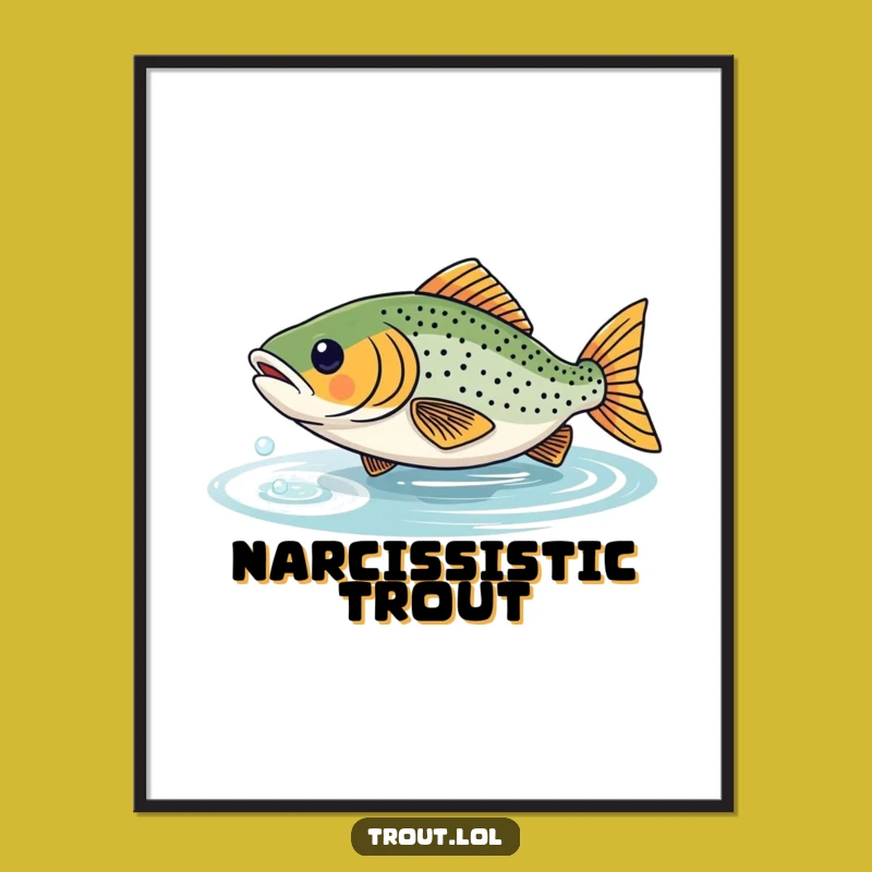Funny Trout Reflection Digital Art: Instant Playful Humor for Your Walls