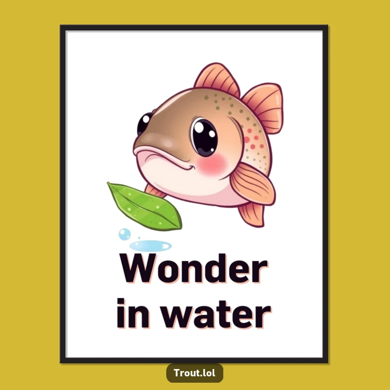 Funny Curious Trout Digital Print: Instantly Download this Hilarious Fish Wall Art