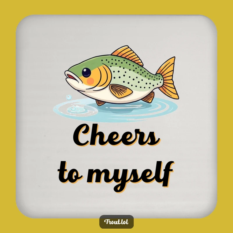 Funny Trout Reflection Drink Coaster: Protect Surfaces with Playful Humor