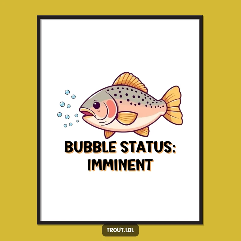 Funny Trout Bubbles Wall Art: Bring Playful Aquatic Humor to Your Space