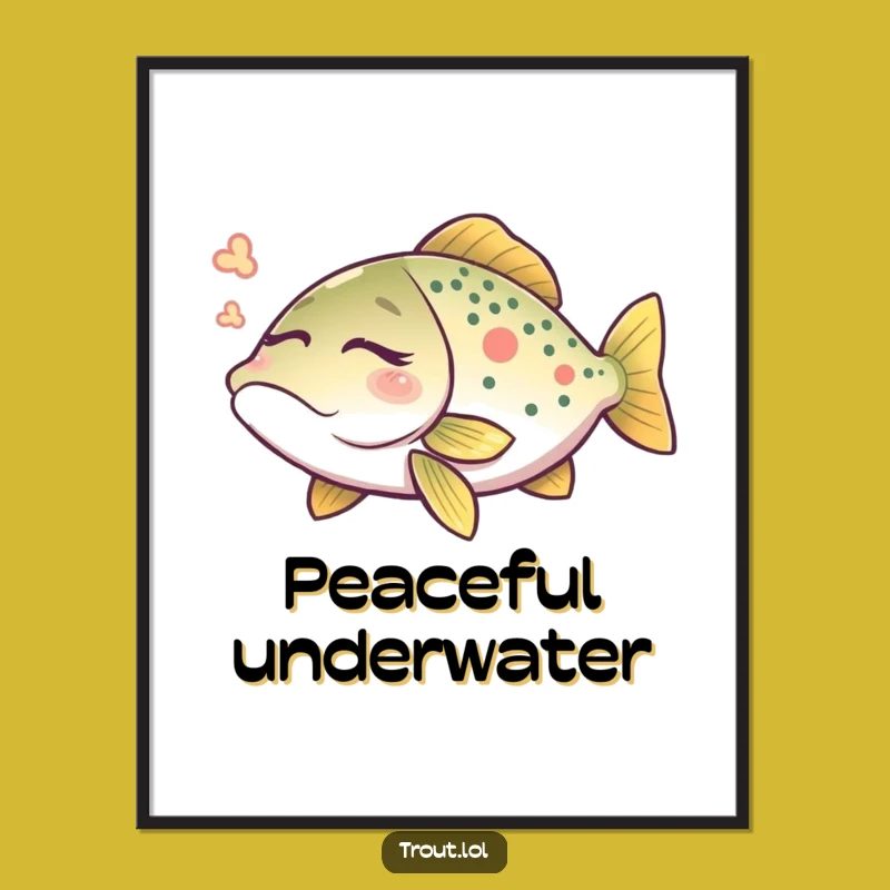 Funny Trout Dream Poster: Peaceful Aquatic Art for Your Walls!
