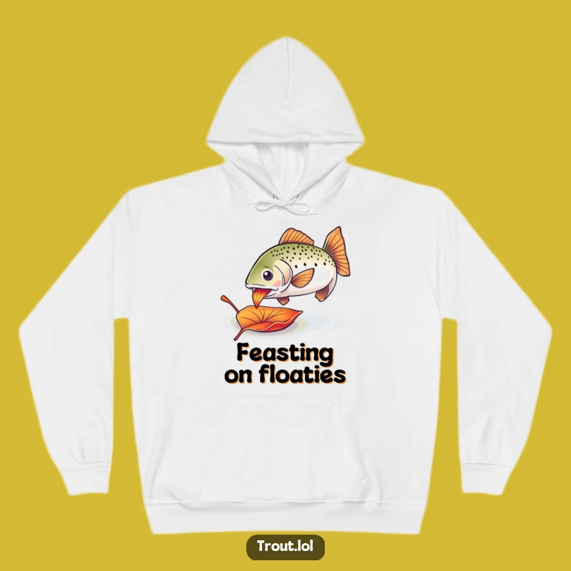 Cozy Funny Trout Leaf Hoodie: Warmth for Nature Lovers!