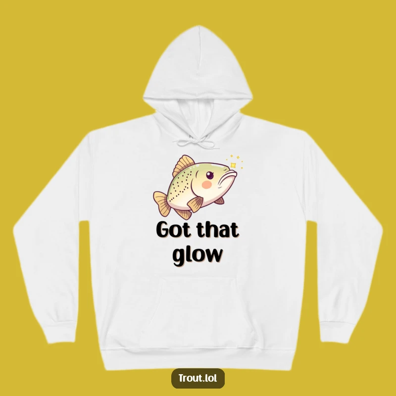 Funny Chasing Trout Hoodie: Playful Fish & Light, Cozy Gift