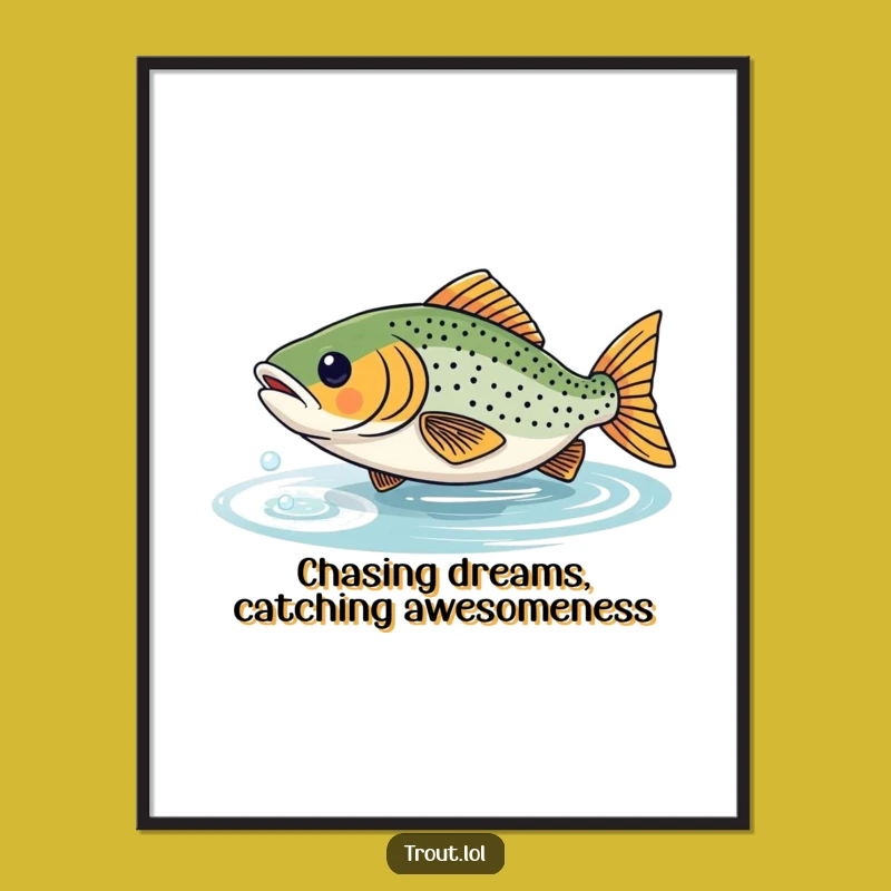 Playful Trout Wall Art: Free Printable Reflection Chasing for Quirky Home Decor