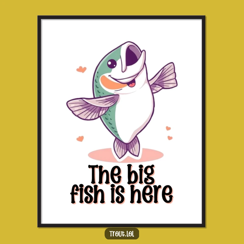 Funny Free Printable Wall Art: Celebratory Trout Flip - Downloadable Art!