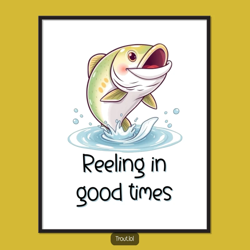 Free Printable Wall Art: Grinning Trout Fun, Funny Aquatic Decor Downloadable!