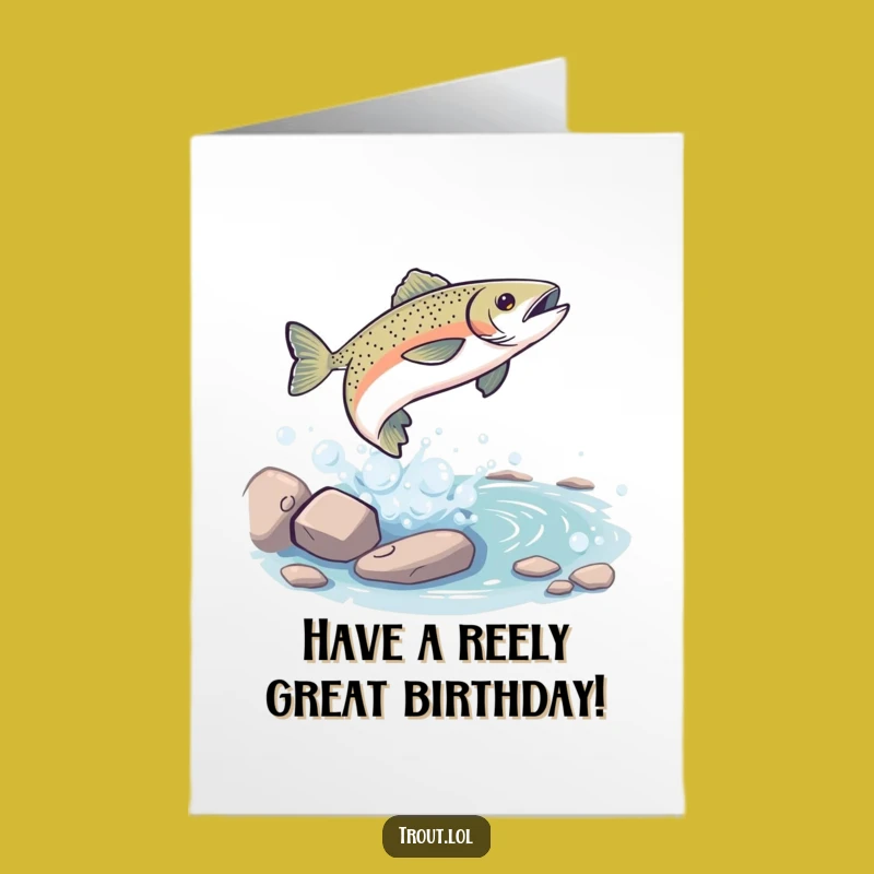 Free Printable Birthday Card: Playful Trout Stream for a Splash-tastic Celebration