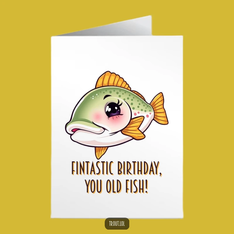 Free Printable Birthday Card: Winking Trout Funny Downloadable Gift for Anglers
