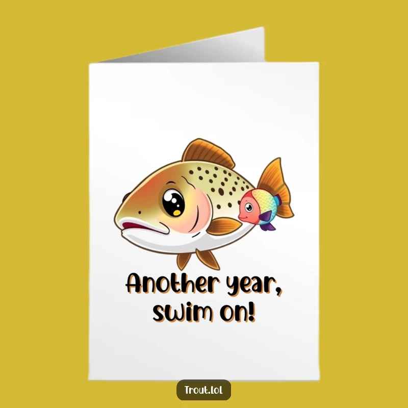 Free Printable Trout Birthday Card: Wide Eyes Downloadable Curious Gift