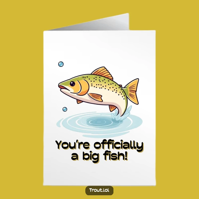 Free Printable Congrats Card: Happy Trout Leaps for Your Success