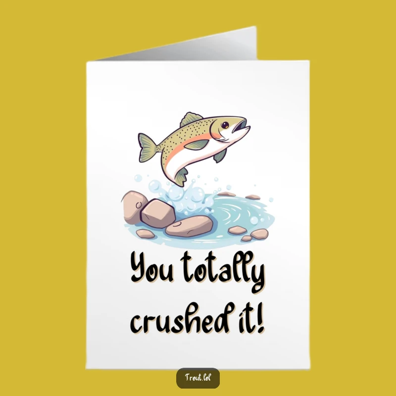Free Printable Congrats Card: Playful Trout Stream for a Big Catch!