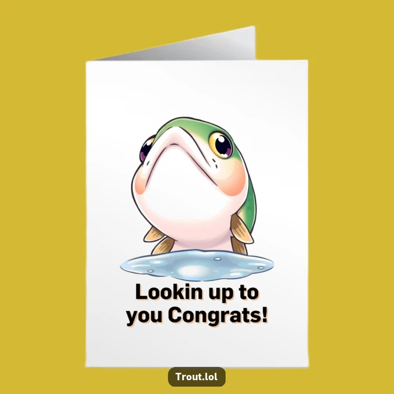 Free Printable Congrats Card: Curious Trout Funny Downloadable Gift for New Beginnings