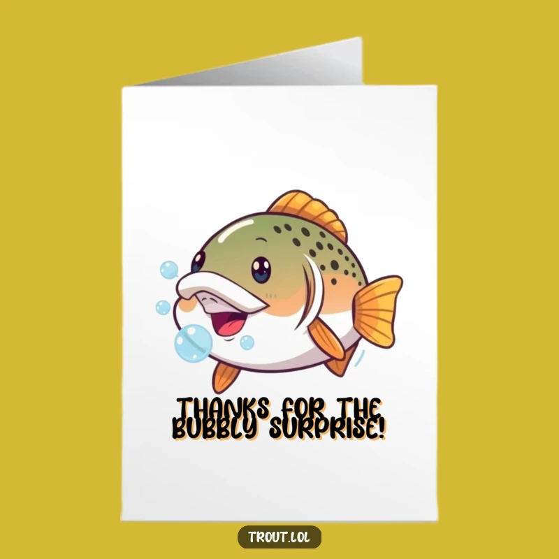 Free Printable Thank You Card: Bubble-Mouth Trout, Downloadable Gratitude with a Grin
