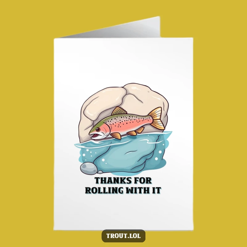 Free Printable Thank You Card: Goofy Bumping Trout Funny Downloadable Greeting Gift