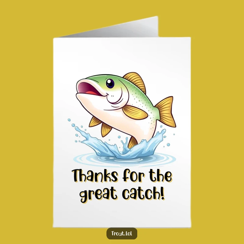 Free Printable Thank You Card: Grateful Trout Splash for Big Thanks!