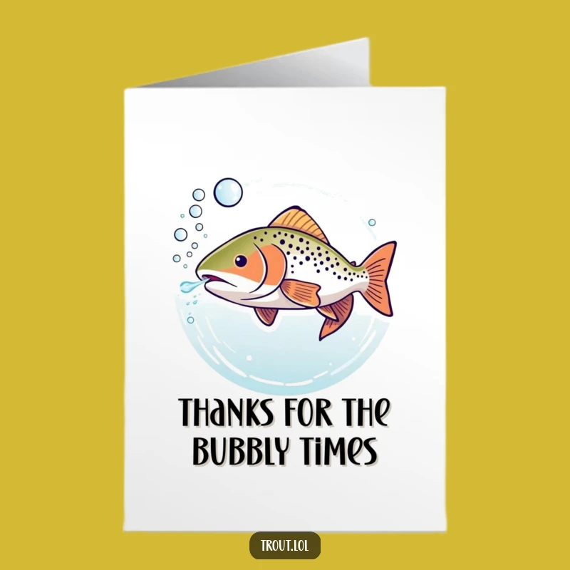 Free Printable Thank You Card: Bubbly Trout Funny Downloadable Gift for Gratitude