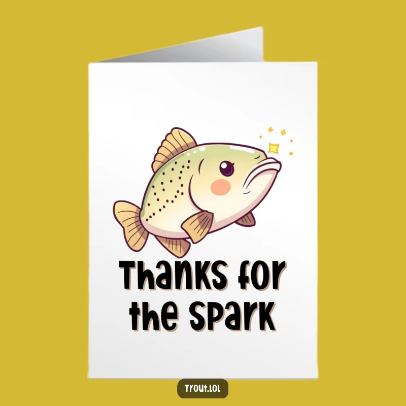 Free Printable Thank You Card: Playful Trout Light Chasing Funny Gift