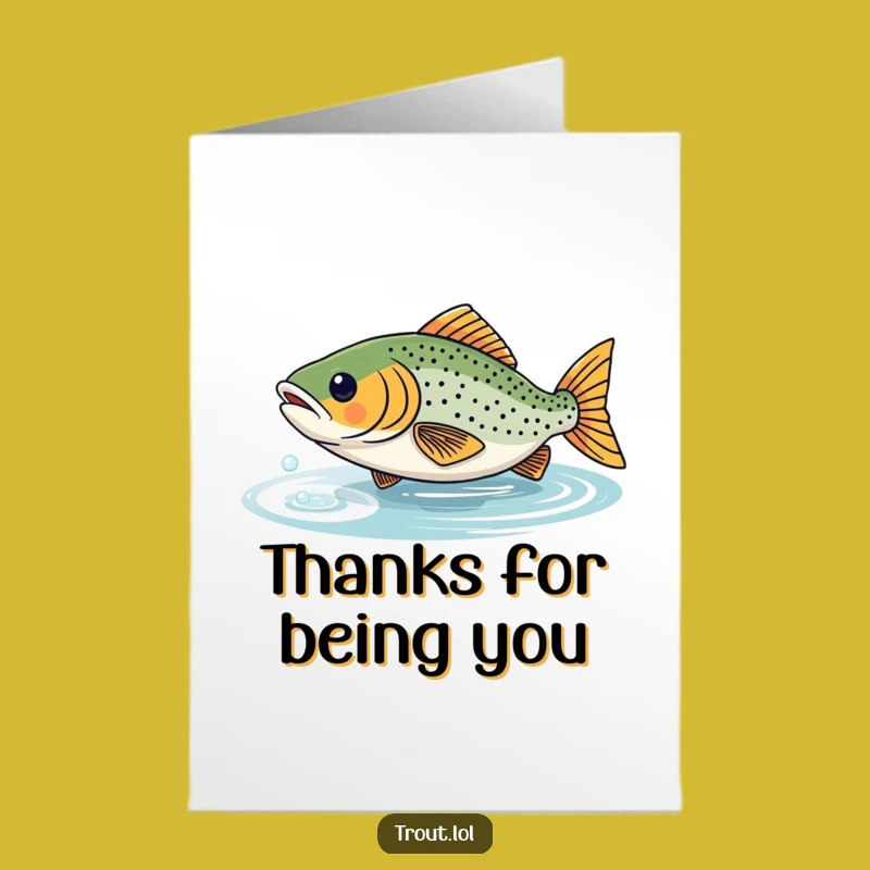 Trout Thank You Card: Free Printable Pursuit of Gratitude with a Shimmering Thank You