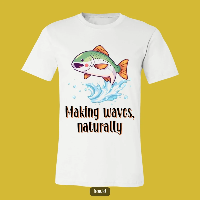 Funny Kawaii Trout Wave T-Shirt - Cute Fish Character Tee Gift