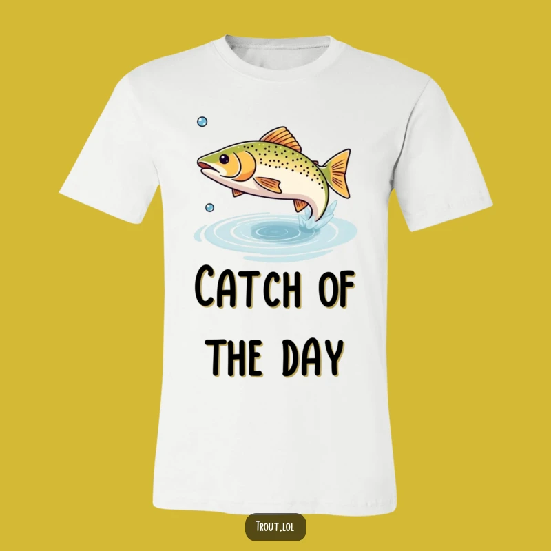 Funny Leaping Trout T-Shirt: Happy Fish Jumping Graphic, Great Funny Gift