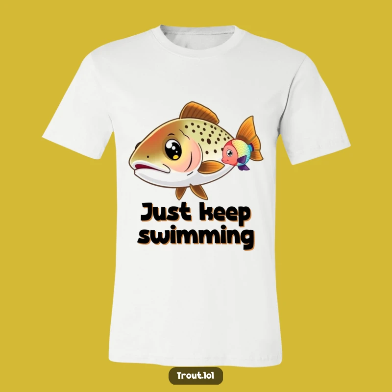 Funny Wide-Eyed Trout T-Shirt: Wear Your Curiosity with Fishy Charm