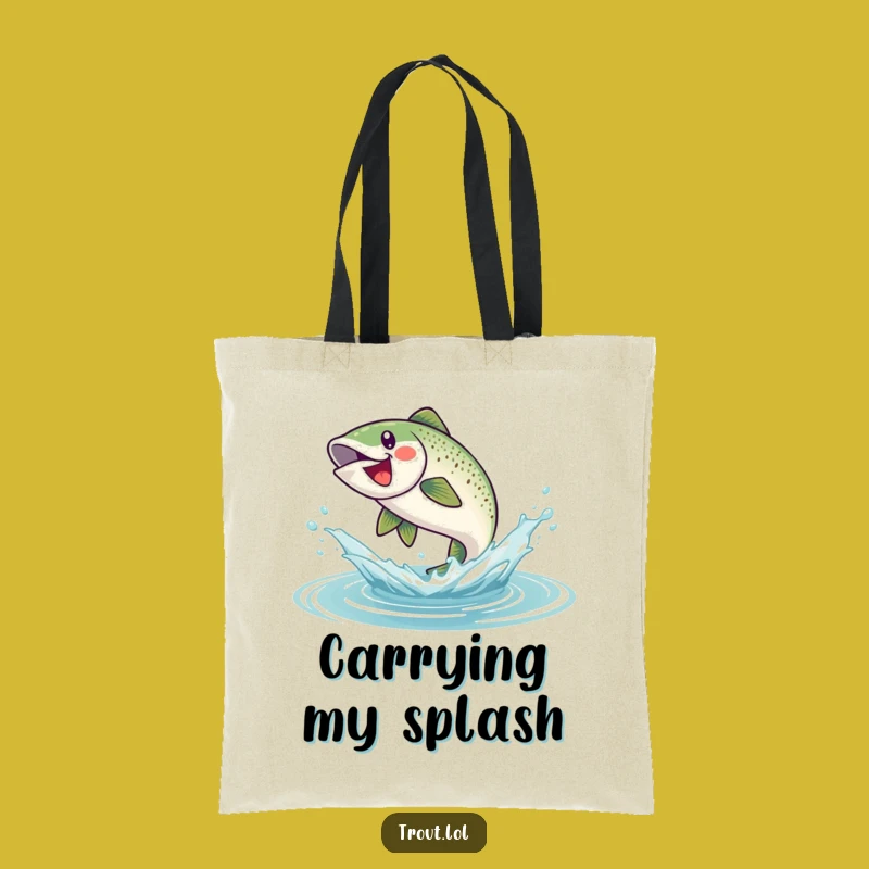 Funny Splashy Trout Tote Bag: Carry Your Fun with this Whimsical Fish Shopping Bag
