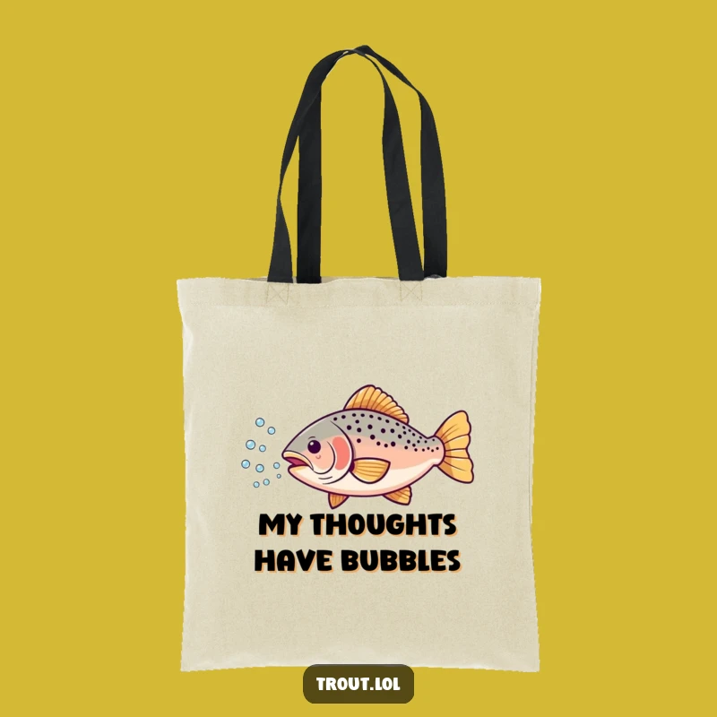 Funny Trout Bubbles Tote Bag: Carry Your Essentials with Aquatic Humor and Style