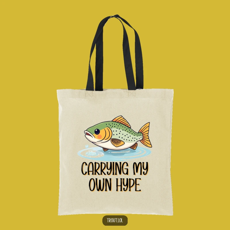 Funny Trout Reflection Tote Bag: Carry Your Essentials with Playful Aquatic Charm