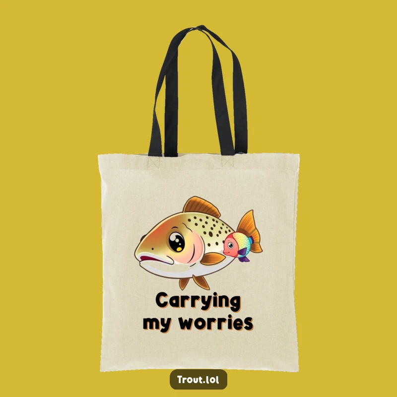 Funny Wide-Eyed Trout Tote Bag: Curious Carry-All for Underwater Explorers