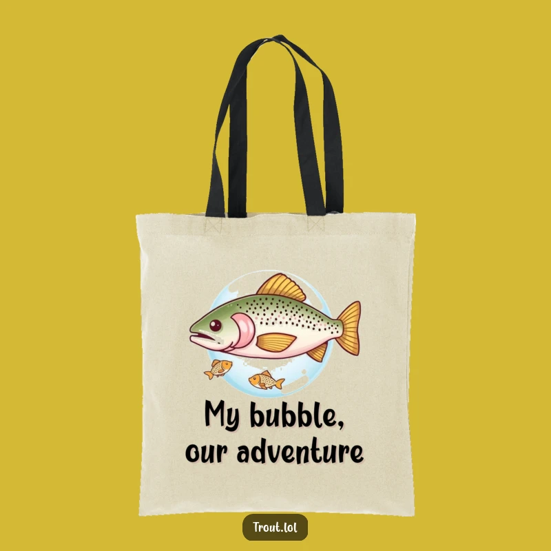 Funny Sharing Trout Tote Bag: Carry Kindness with this Hilarious Fish Art