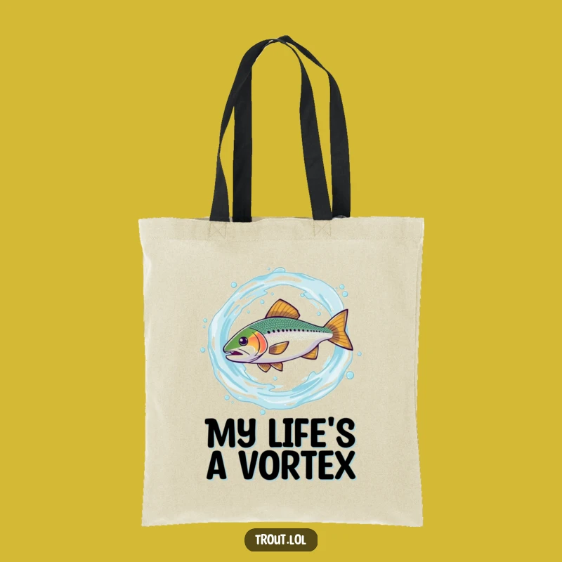 Funny Spinning Trout Tote Bag: Carry Your Fun with this Hilarious Aquatic Bag